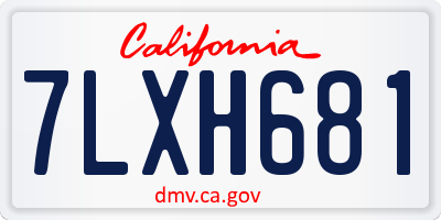 CA license plate 7LXH681