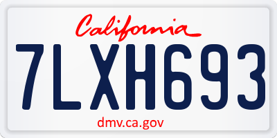 CA license plate 7LXH693