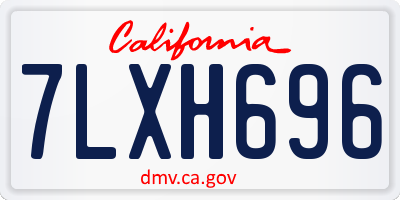 CA license plate 7LXH696