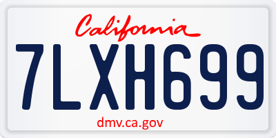 CA license plate 7LXH699