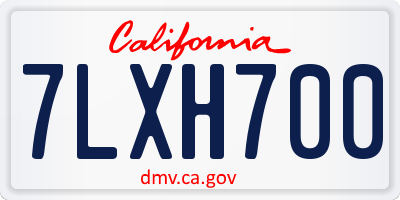 CA license plate 7LXH700