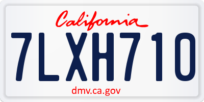 CA license plate 7LXH710