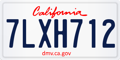 CA license plate 7LXH712