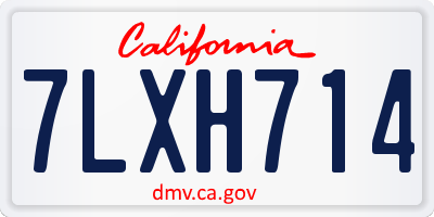 CA license plate 7LXH714