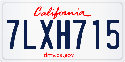 CA license plate 7LXH715