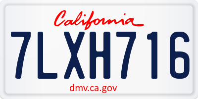 CA license plate 7LXH716