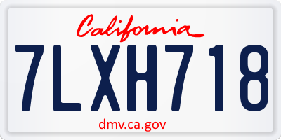 CA license plate 7LXH718