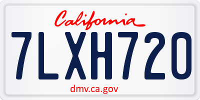 CA license plate 7LXH720
