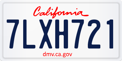 CA license plate 7LXH721