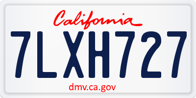 CA license plate 7LXH727