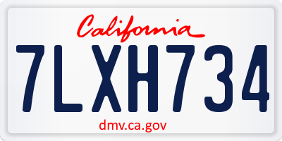 CA license plate 7LXH734
