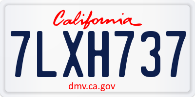 CA license plate 7LXH737