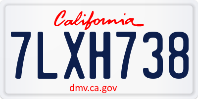 CA license plate 7LXH738