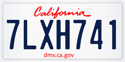 CA license plate 7LXH741