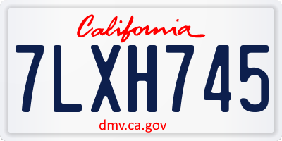 CA license plate 7LXH745