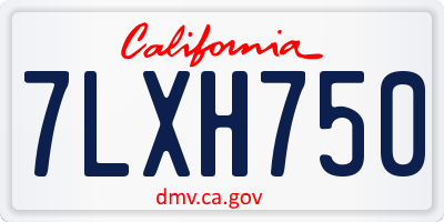 CA license plate 7LXH750