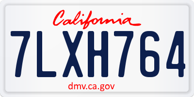 CA license plate 7LXH764