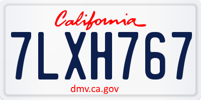 CA license plate 7LXH767