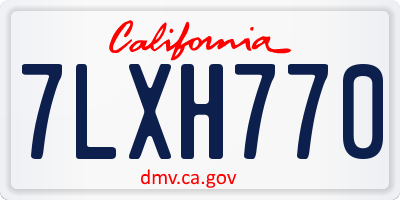 CA license plate 7LXH770