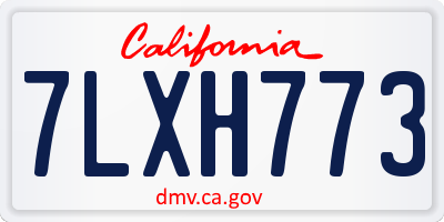 CA license plate 7LXH773