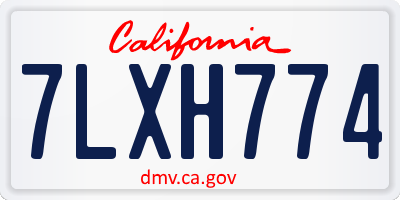 CA license plate 7LXH774