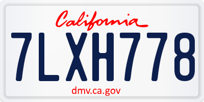 CA license plate 7LXH778