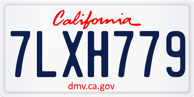 CA license plate 7LXH779