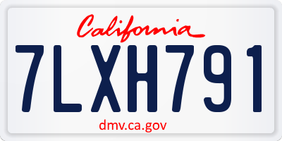 CA license plate 7LXH791