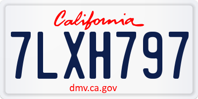 CA license plate 7LXH797