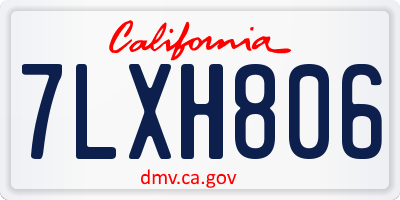 CA license plate 7LXH806