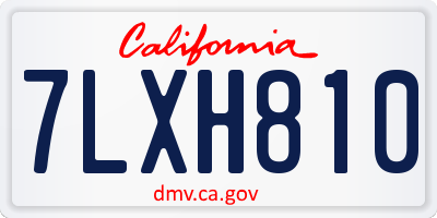CA license plate 7LXH810