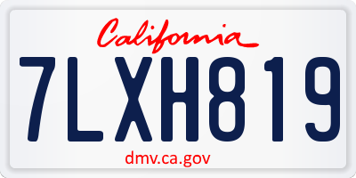 CA license plate 7LXH819