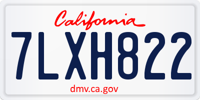 CA license plate 7LXH822