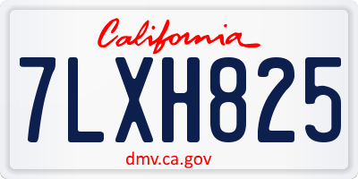 CA license plate 7LXH825