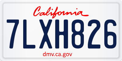 CA license plate 7LXH826