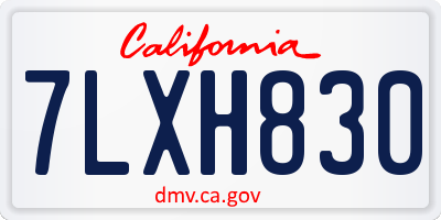 CA license plate 7LXH830