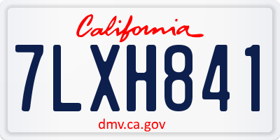 CA license plate 7LXH841