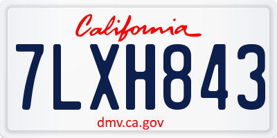 CA license plate 7LXH843