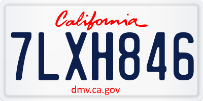 CA license plate 7LXH846