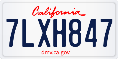 CA license plate 7LXH847