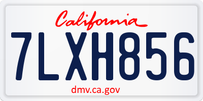 CA license plate 7LXH856