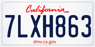 CA license plate 7LXH863