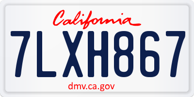 CA license plate 7LXH867