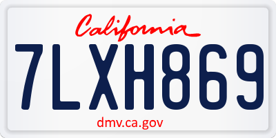 CA license plate 7LXH869
