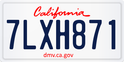 CA license plate 7LXH871