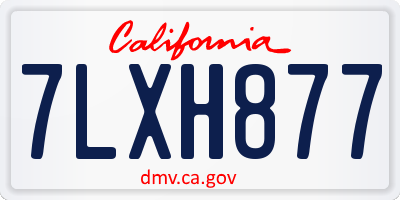 CA license plate 7LXH877