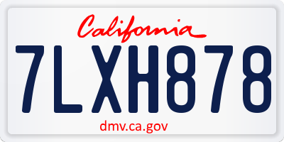 CA license plate 7LXH878