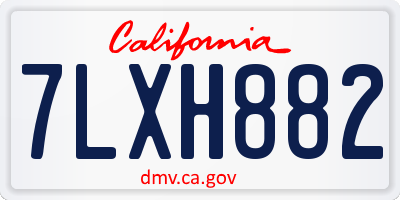 CA license plate 7LXH882