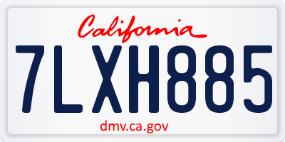 CA license plate 7LXH885