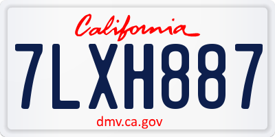 CA license plate 7LXH887